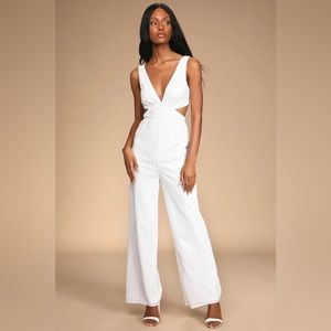 Lulu’s White Sequined Jumpsuit